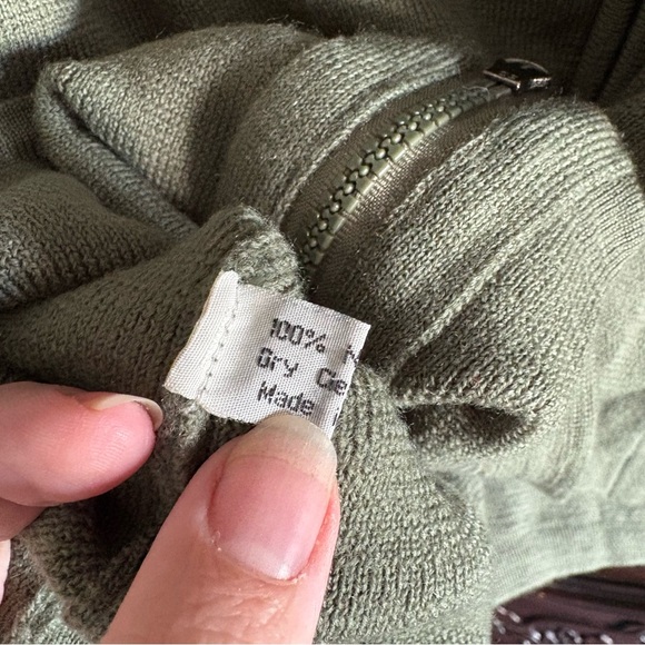 Neve Designs Green & Orange Zip Up Wool Cardigan size Large - Picture 5 of 7